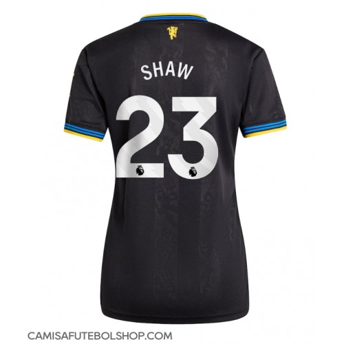 Camisa de time de futebol Manchester United Luke Shaw #23 Replicas 3º Equipamento Feminina 2025-26 Manga Curta